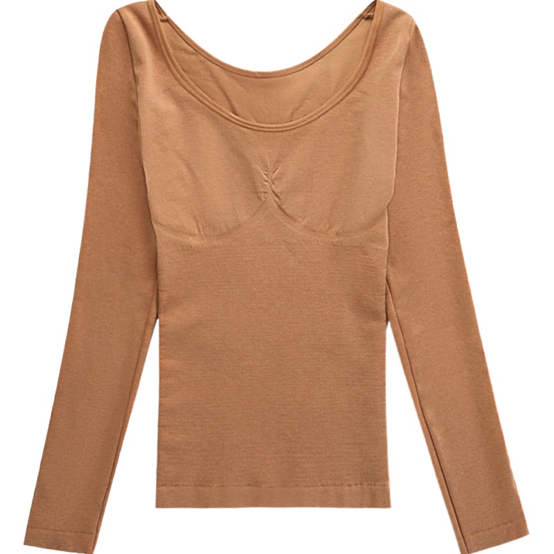 俞兆林绵羊毛轻塑身秋冬保暖内衣女无痕打底秋衣发热修身长袖打底上衣