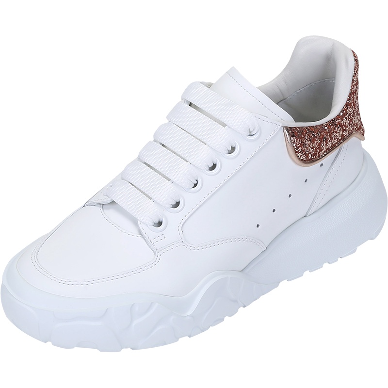 亚历山大·麦昆 ALEXANDER MCQUEEN 女士皮革系带休闲运动鞋小白鞋657566 WIA92