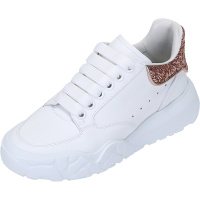 亚历山大·麦昆 ALEXANDER MCQUEEN 女士皮革系带休闲运动鞋小白鞋657566 WIA92
