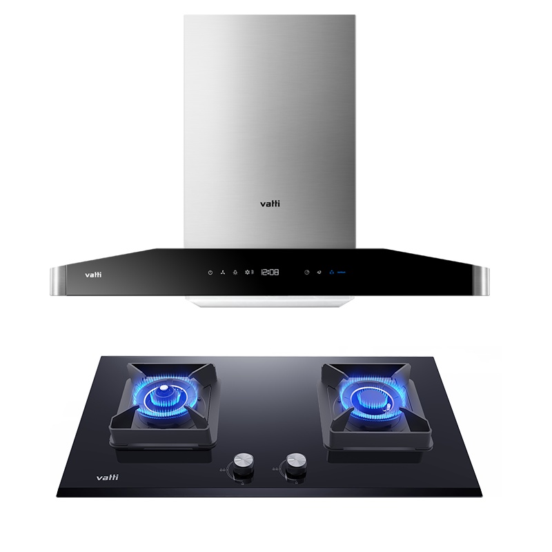 华帝(vatti)21立方吸力欧式抽油烟机燃气灶具套餐i11097+53BF天然气4.5kW防干烧一体式拢烟腔高端蒸水洗