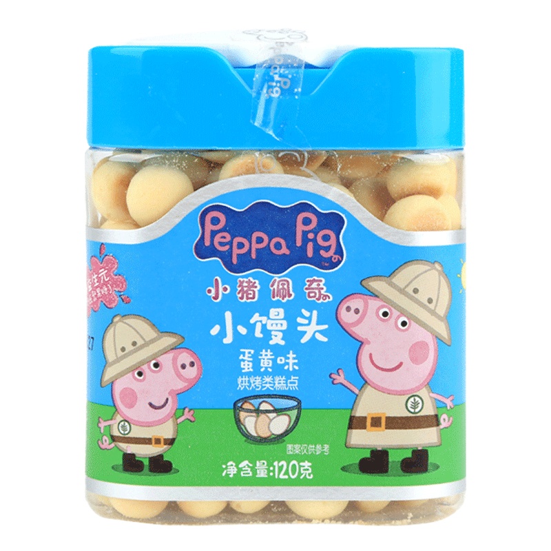 小猪佩奇PeppaPig小馒头蛋黄味120g 罐装 儿童零食