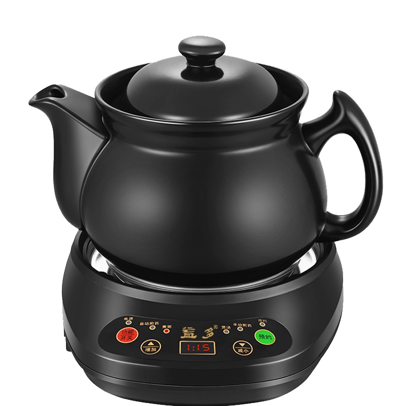 益多SLT-F50煎药壶 全自动分体式煮熬中药壶 智能电子煎药壶 陶瓷煲药锅砂 电熬药罐 煮炖机 黑色陶瓷3.5L