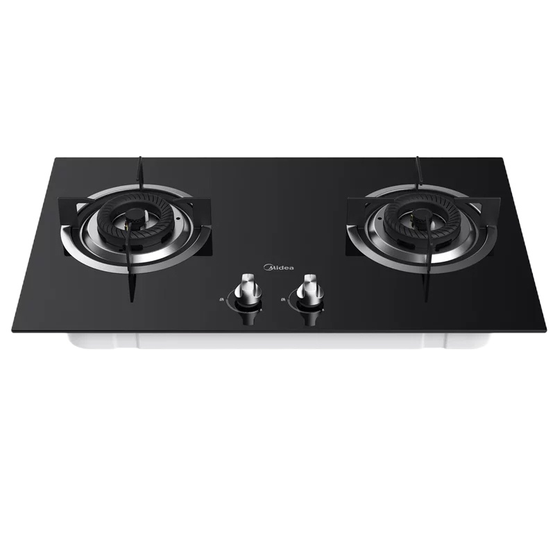 美的(Midea)燃气灶 家用 煤气灶 4.2KW大火力 黑晶面板 台嵌两用 JZT-Q60A