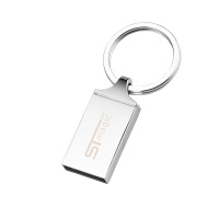 赛帝曼克U盘 K23银色USB2.0金属防水防震车载办公创意优盘8G