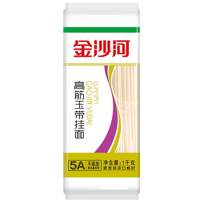 金沙河面条 高筋玉带挂面宽面条 刀削面 油泼面波纹面烩面片整箱1kg 高筋玉带挂面1000g*1包2斤