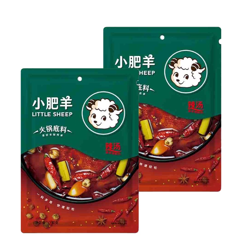 小肥羊 辣汤火锅底料180g*2袋 袋装 辣味 调味品调味料 火锅料麻辣烫冒菜串串调料 来自大草原的蒙氏风味