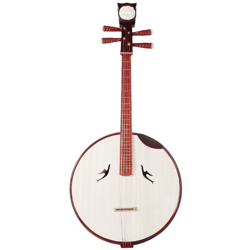 梵巢 红色 红木 材质 梧桐木 面板 骨花 乐队 剧团 演奏 大阮 乐器 DR-02 初学 练习用琴 红木骨花大阮