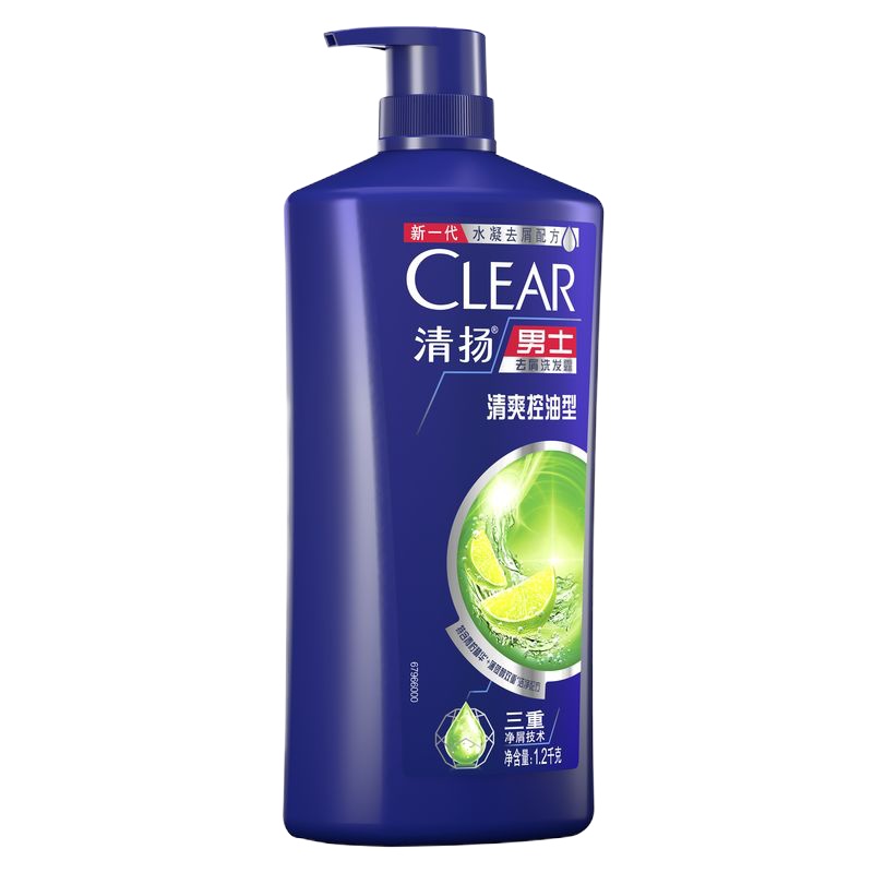 清扬(CLEAR)男士去屑洗发水 清爽控油型蓝瓶1.2KG