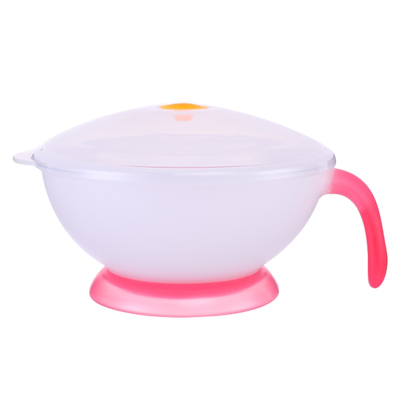 伊斯卡尔(Easy Care)婴儿微波喂食碗 宝宝餐具 带把手餐具带上盖 婴儿辅食碗粉色