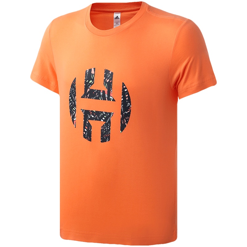 阿迪达斯男服短袖T恤哈登logo印花篮球休闲运动服FM4788