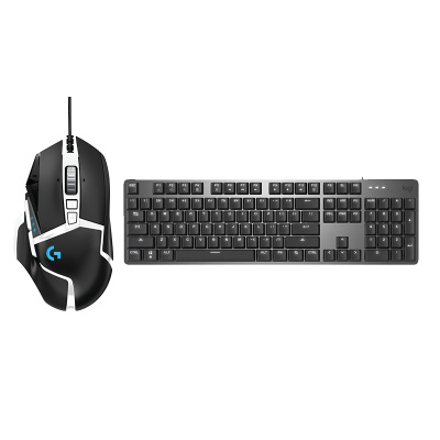 罗技(Logitech) G502熊猫款鼠标+K845机械键盘TTC红轴+冬季键帽+罗技键盘垫 键鼠套装 电竞游戏推荐