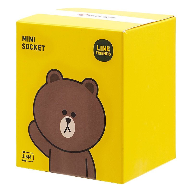 公牛(bull)GNV-UU212B 全长1.5米USB智能插座二位布朗熊小魔方联名linefriends咖啡色接线板