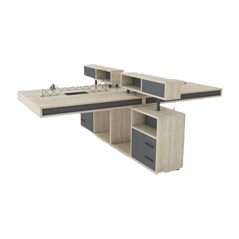 鑫金虎 简约现代职员办公桌2 4人位组合 工业风屏风工作位财务主管办公桌