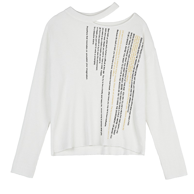 sdeer圣迪奥2019春女装落素雅纯色不对称露肩修身针织衫S19183508