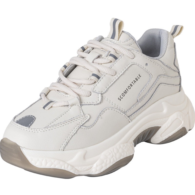 百田森商场同款2020春季老爹鞋女时尚绑带运动鞋小白鞋女