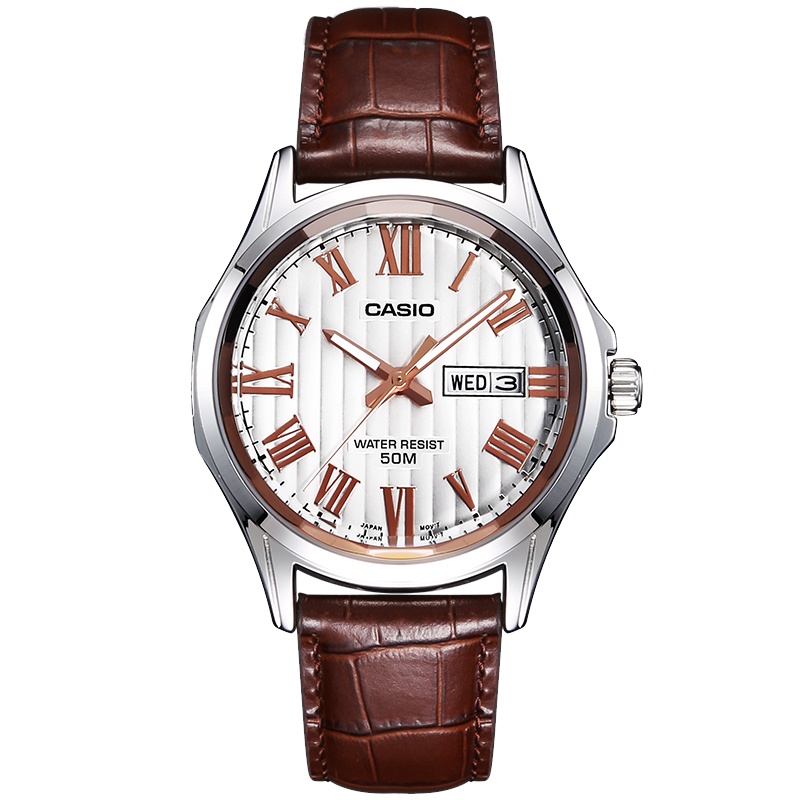 卡西欧(Casio)手表 指针系列防水时尚石英表女表 MTP-E131LY-7A