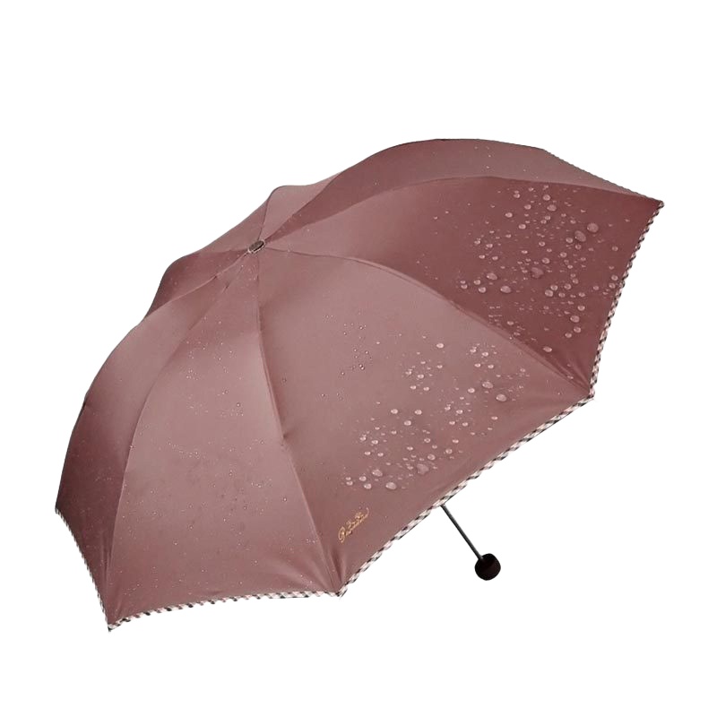 天堂 19307E碰强力拒水格子边碰击布三折晴雨伞(单位:把)