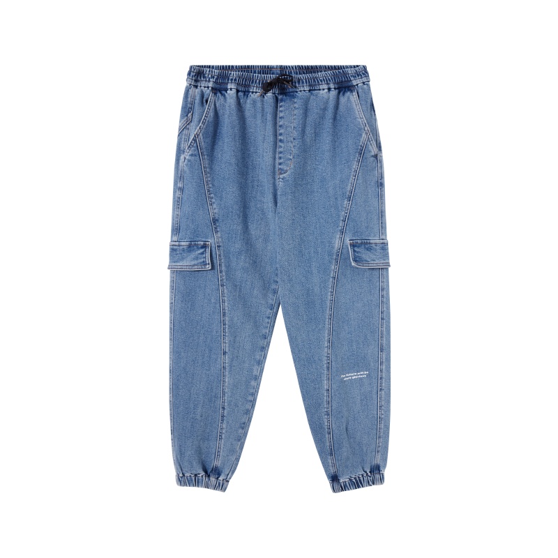 A21秋冬季2020男装新款 弹力浅色牛仔裤直筒小脚九分裤ins男裤子