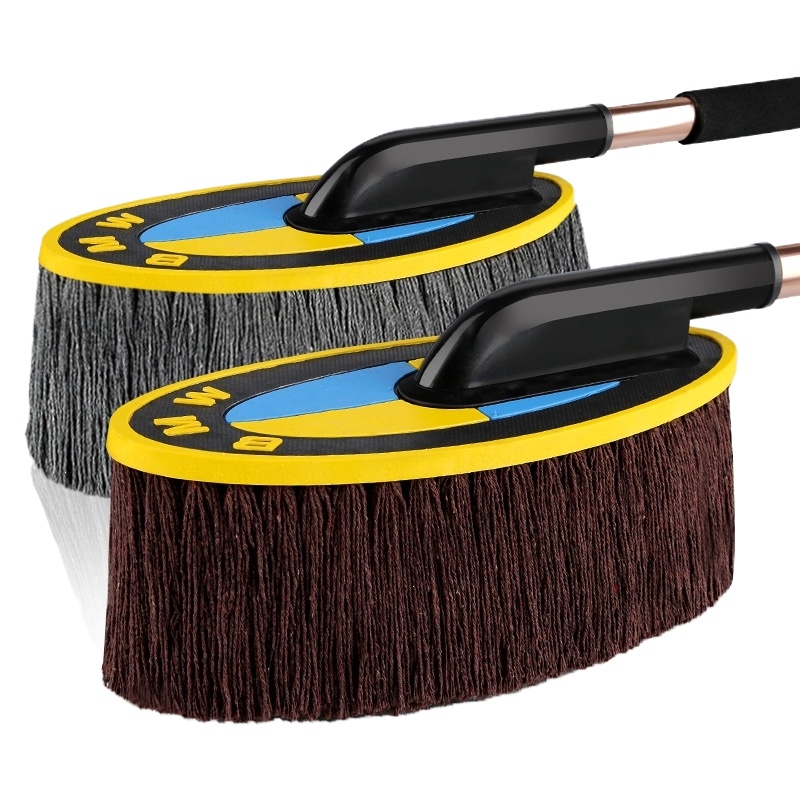 闪电客汽车用纯棉掸子蜡刷蜡拖洗车扫灰刷子擦车拖把除尘浸蜡油伸缩掸子 至尊灰线蜡掸+专用包装+蜡油