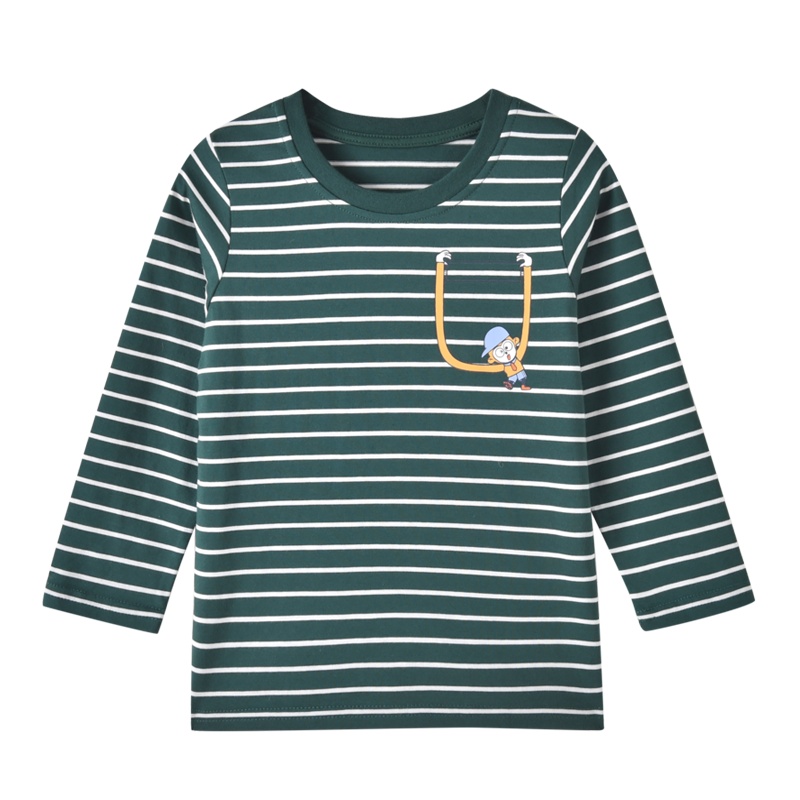 铅笔俱乐部童装2020秋装新款男童T恤小童条纹上衣儿童休闲打底衫