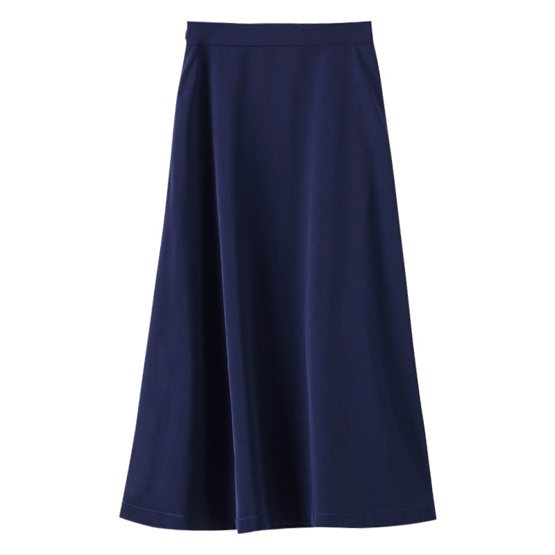 晚白2021春季新品简约纯色修身显瘦高腰A字半裙通勤常规半身裙女