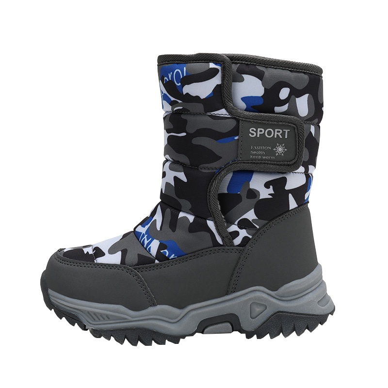 CLAW MONEY儿童雪地靴棉鞋冬季男童女童棉靴男童加绒加厚防寒保暖童鞋