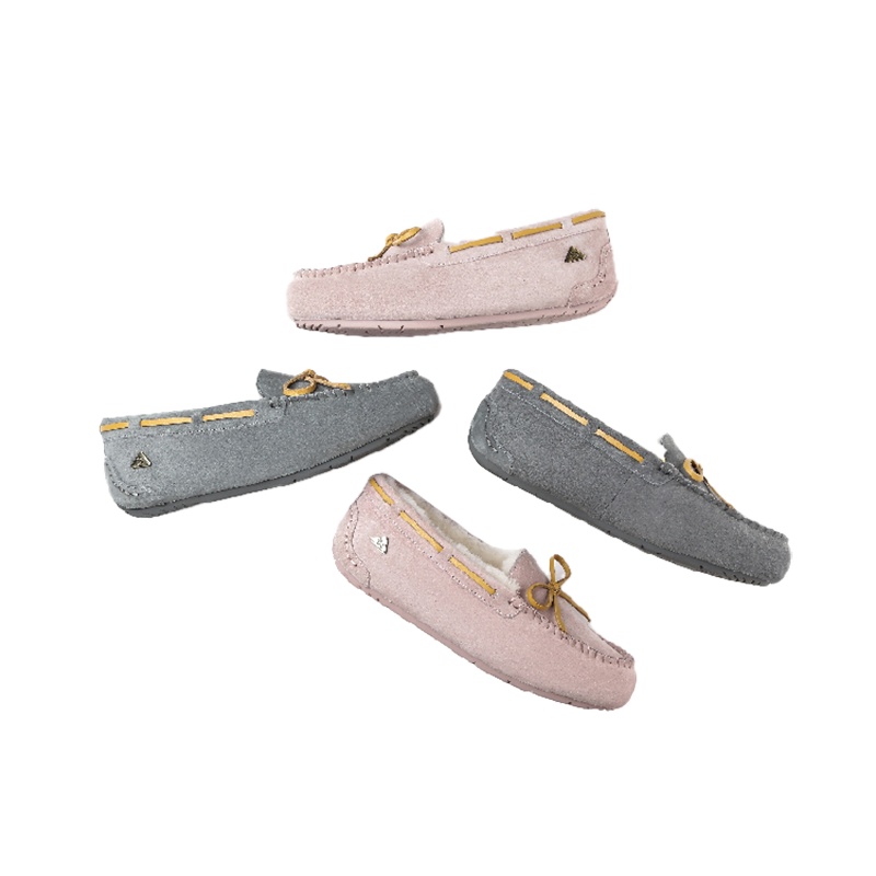 EVERAU]羊毛豆豆鞋女冬季2020新款棉鞋一脚蹬乐福鞋女加厚保暖单鞋EA1005