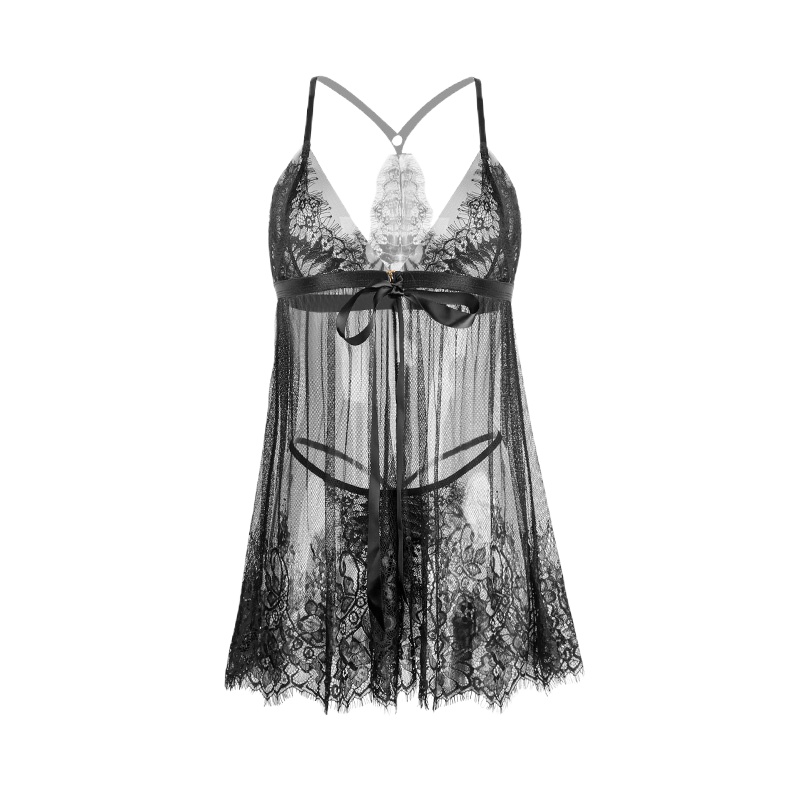 霏慕Fee et moi情趣内衣刺绣蕾丝睡衣露背透视套装女性感衣服女式情趣睡衣睡裙