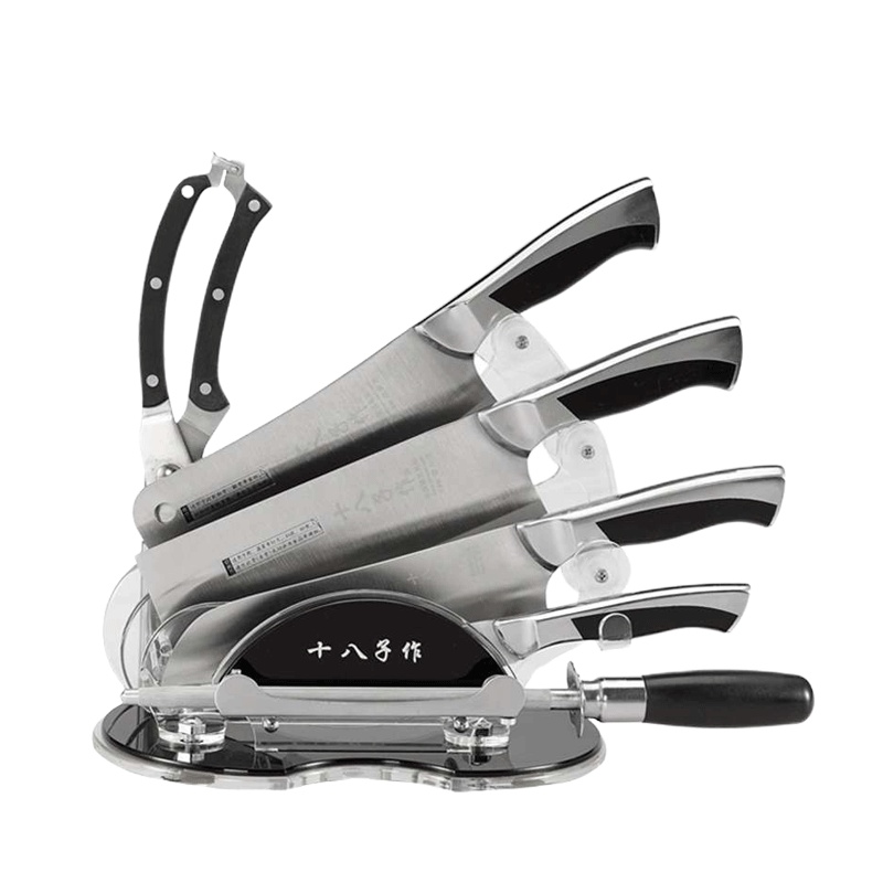 十八子作金帆七件套刀具 黑色 G2001全套厨房刀具不锈钢刀材质套装厨房家用菜刀水果刀组合剪刀具多用刀具菜刀