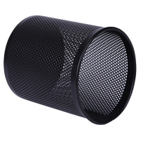 得力909 金属网纹圆形笔筒 黑色 909 圆形笔筒 1个