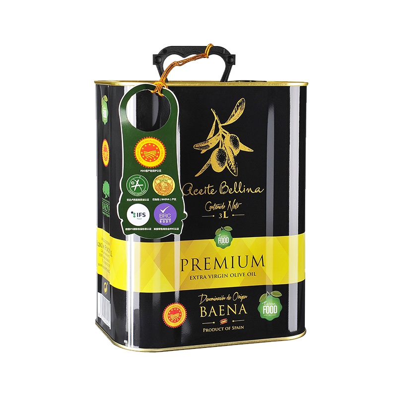 蓓琳娜(Bellina)至尊版PDO特级初榨橄榄油3L 烹饪用油 干拌用油 非转基因橄榄油
