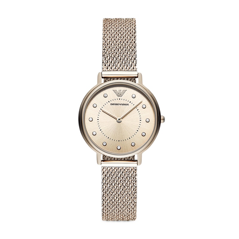 阿玛尼(Emporio Armani) 时尚休闲钢带女士石英手表AR11129