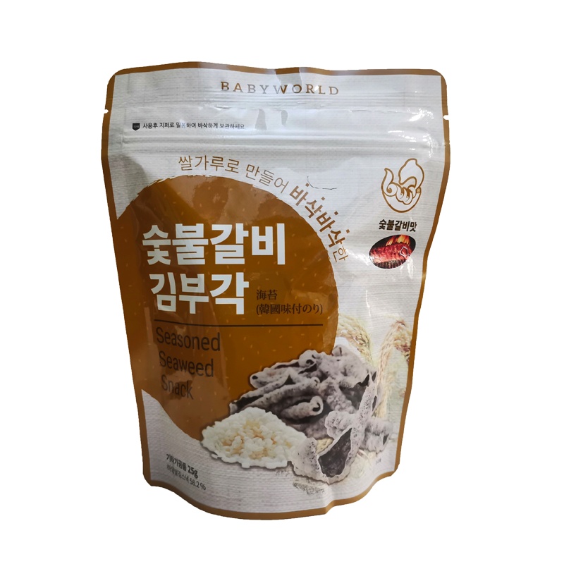 贝贝沃尔海苔脆卷(烤肉味)25g 宝宝零食海苔脆卷