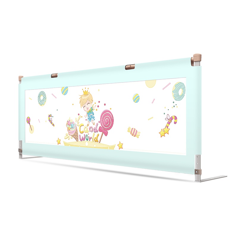 棒棒猪婴儿童升降加高床护栏宝宝防摔边挡板1.8-2米大床围栏 浅‎绿小王子1.8米单面