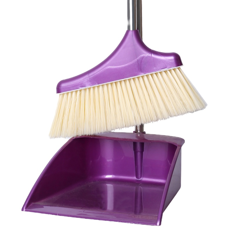 簸箕阿斯卡利(ASCARI)家用单个垃圾铲扫把簸箕撮子撮箕畚箕笤帚簸箕套装垃圾斗 深紫色3排扫把簸箕2件套