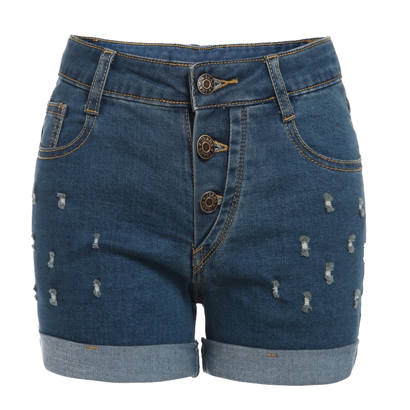 秋水伊人夏新款韩版潮流款休闲牛仔卷边短裤FR250