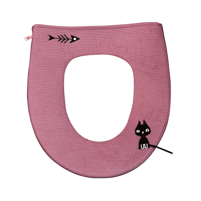 绿之源 拉链式马桶垫子浴室保暖加厚马桶套吸汗厕所垫坐便垫颜色随机