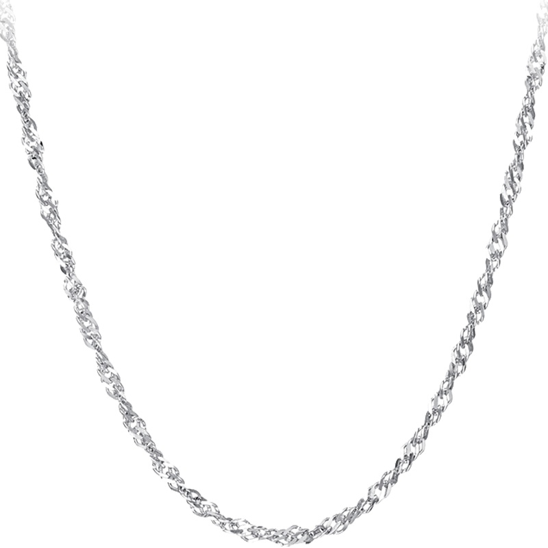 周大福简约时尚水波链PT950铂金项链素链PT160772