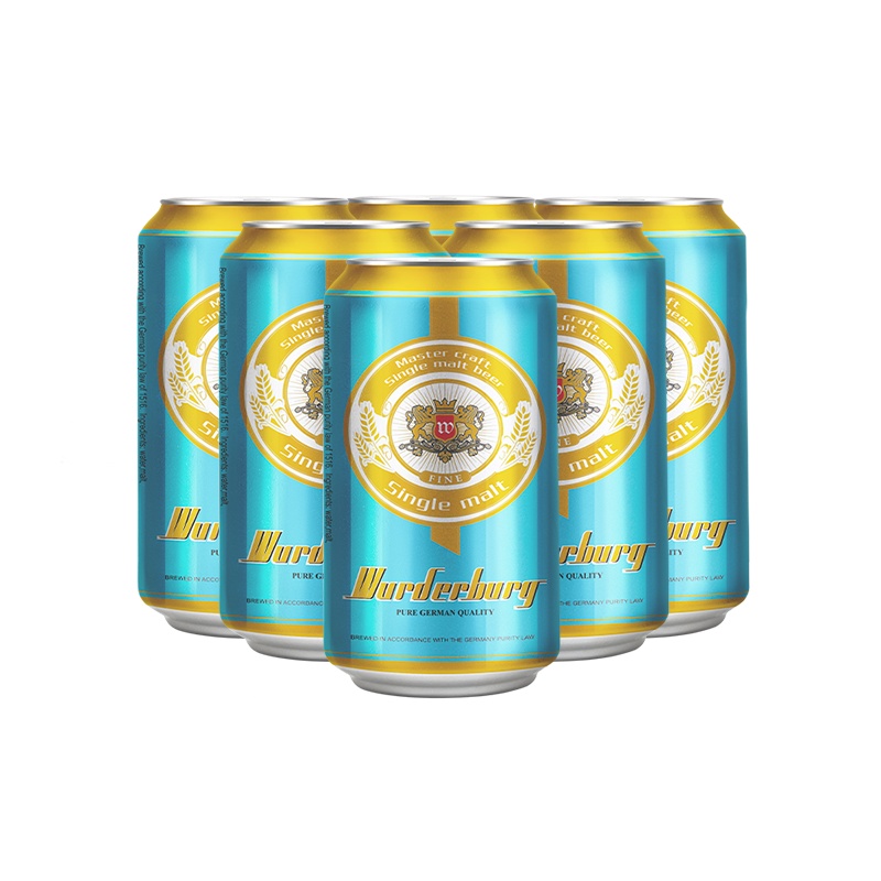 沃德古堡wurderburg 单一麦芽精酿啤酒320mL*6听国产整箱装清澈型
