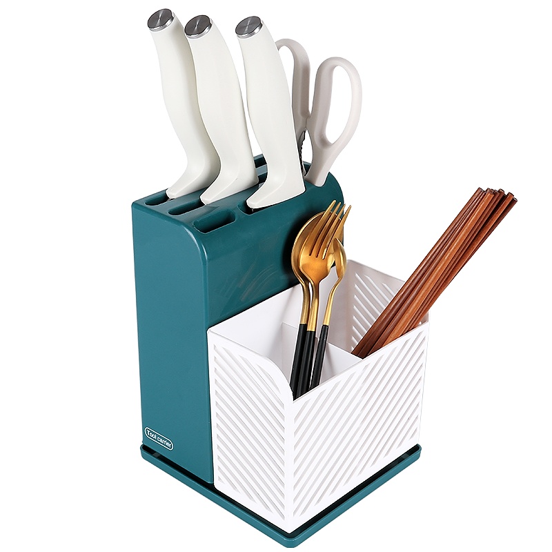 多功能一体筷子架勺叉子收纳盒刀架筷子笼厨房置物架刀叉餐具盒家用塑料筷子筒沥水架收纳架