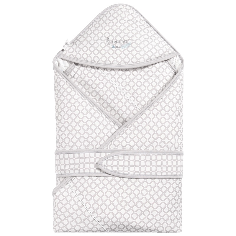 童泰TONGTAI婴童床上用品纯棉格子棉抱被婴幼儿春秋冬季抱被填充物聚酯纤维900*900mm