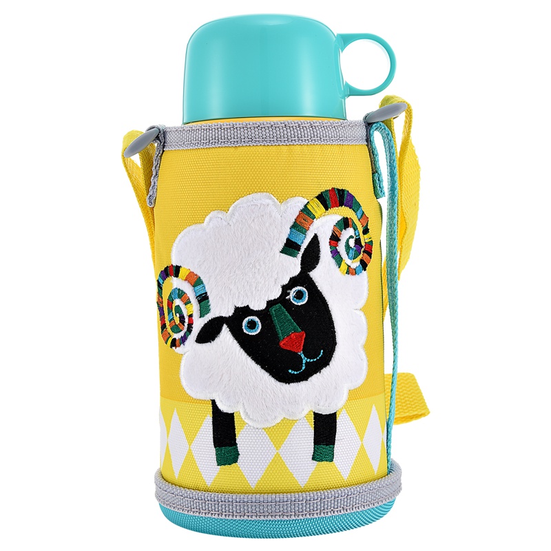 tiger虎牌儿童保温杯带吸管宝宝喝水杯子幼儿园保温水壶吸管杯小绵羊MBR-S06G-Y 600ML