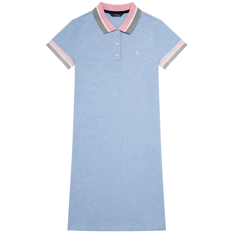 【商场同款】哈吉斯HAZZYS 春夏女休闲连衣裙百搭简约款纯色polo运动裙