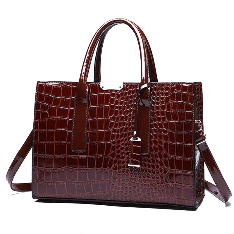 古思奇GSQ新款单肩斜挎包油蜡皮鳄鱼纹女包手提包斜挎包