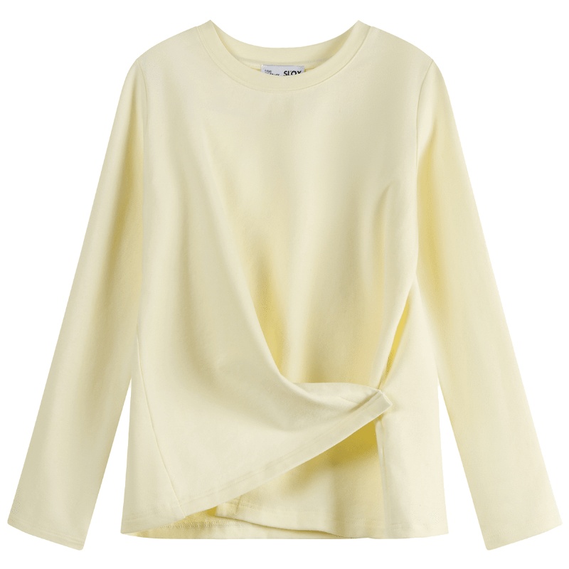 七格格宽松T恤女2020冬季新款韩版洋气纯色百搭设计感长袖打底衫