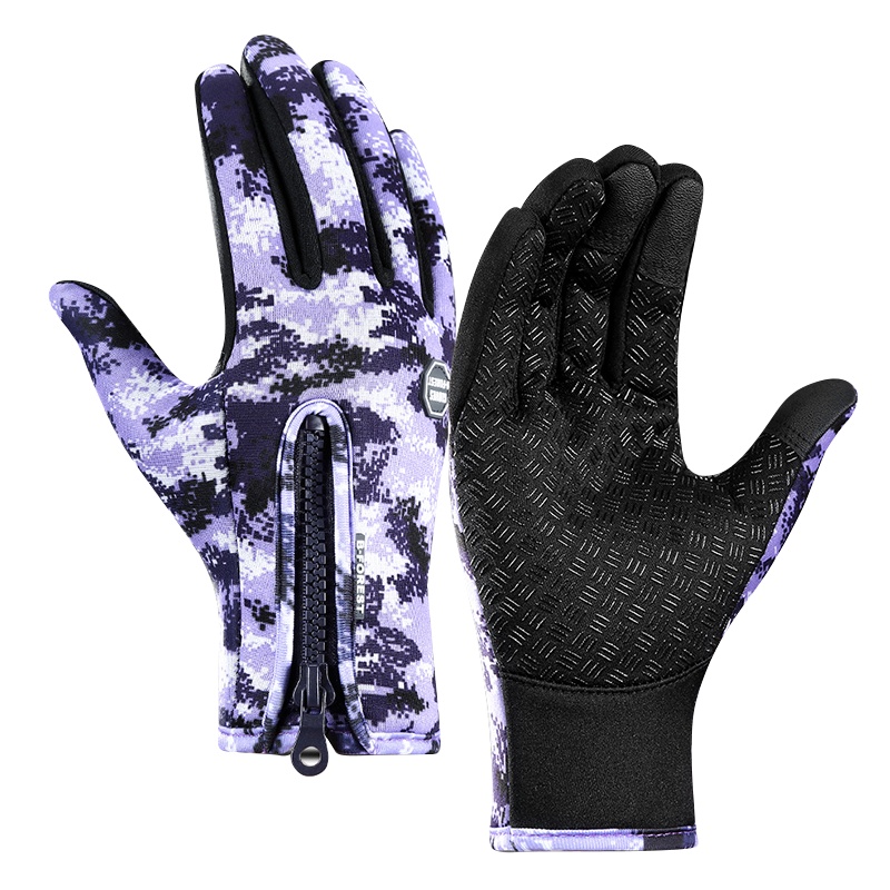 KOOK冬季保暖加绒户外手套男士冬天女士骑行摩托车防水防风防寒触摸屏运动手套