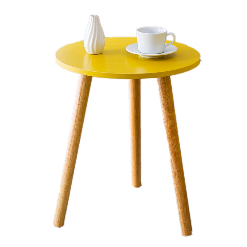 弘拜 茶几小圆桌 茶台小餐桌 北欧风边几现代简约小茶桌小户型实木腿