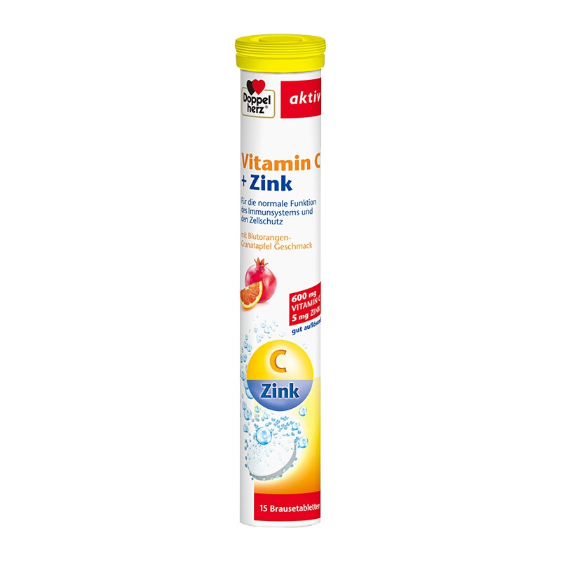 双心(Doppelherz) 维生素C加锌泡腾片 15片/支 德国进口