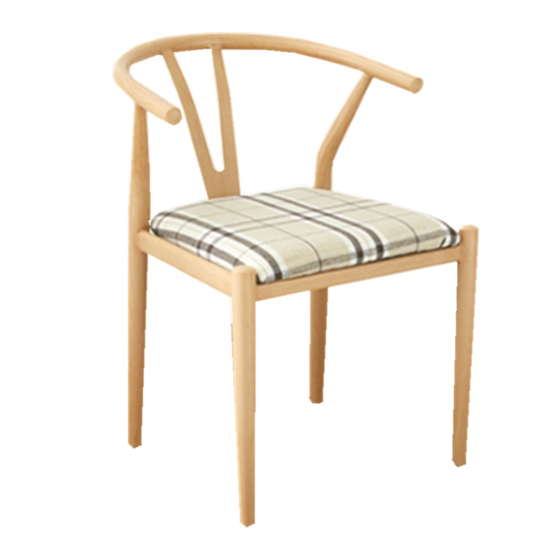 铁艺仿实木椅子中式餐厅桌椅茶椅简约圈椅(zdwy-2钢架牛角椅)