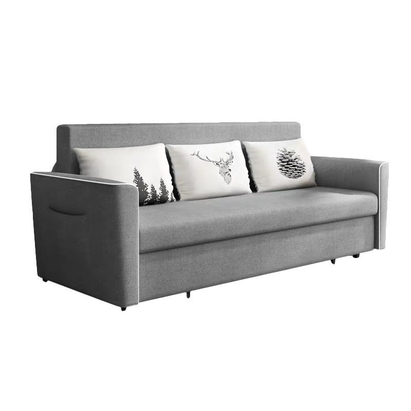 [规格:内径(1.5米)海绵款推拉款]沙发床北欧布艺沙发床双人推拉小户型多功能